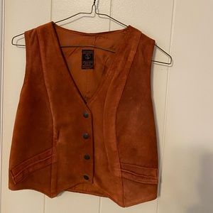 Genuine leather vest made